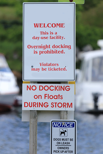 Sign at a marina