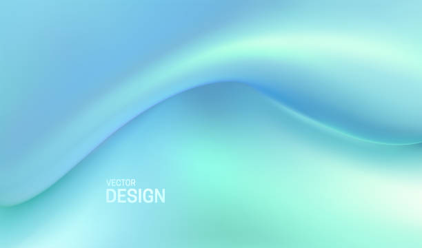 ilustrações de stock, clip art, desenhos animados e ícones de soft turquoise backdrop. abstract liquid background. - wave pattern abstract shape winter