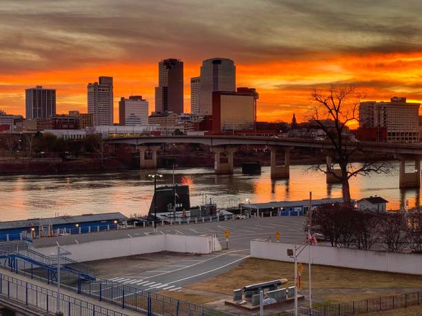 istock Fiery Sunset Over Little Rock 1296877988