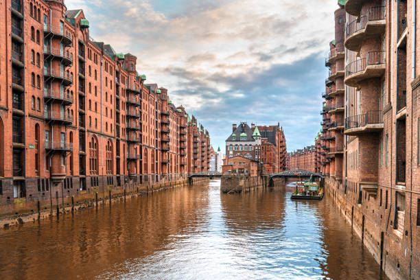 istock Hamburg city warehouse district. Travel and architecture 1296880575
