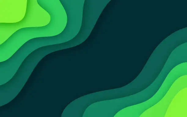 Vector illustration of Green Abstract Layers Background
