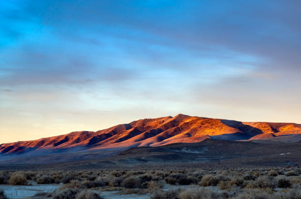 Beautiful panoramic sunrise in Nevada desert.