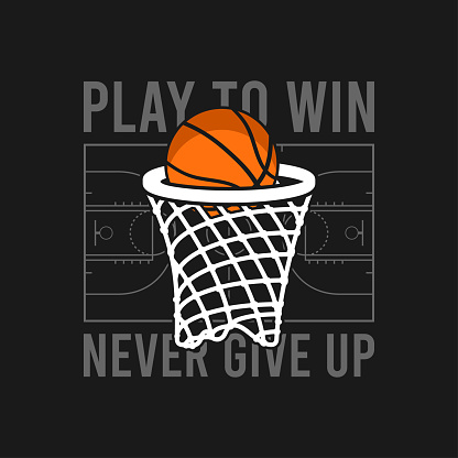 Basketball Tshirt Design Basket Net And Ball Basketball Court And Slogan Typography Graphics For Tee Shirt Sports Apparel Print Vector Stock Illustration - Download Now - iStock