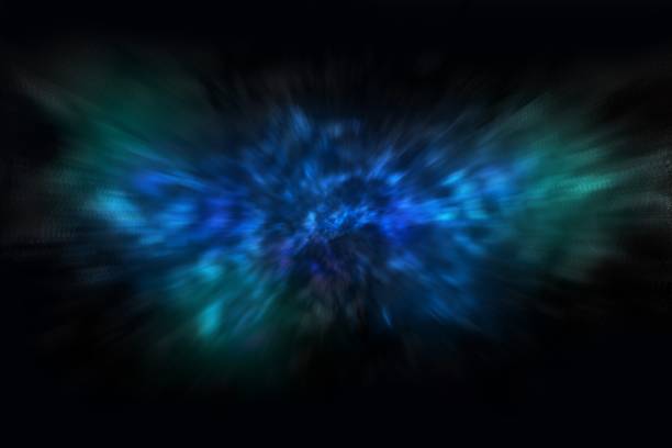 istock Blured blue and green colors on a black background 1296884513