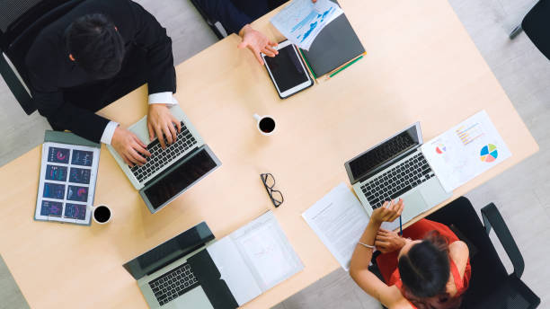 istock Business people group meeting shot from top view 1296886738