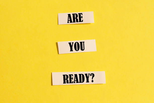 istock text you're ready on a yellow background. Business concept 1296890551