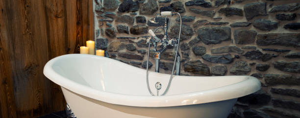 istock Beautiful classic style white claw foot bathtub 1296890611