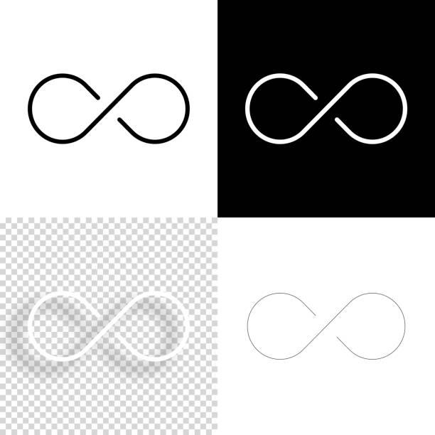 ilustrações, clipart, desenhos animados e ícones de infinito. ícone para design. fundos em branco, branco e preto - ícone de linha - eternity