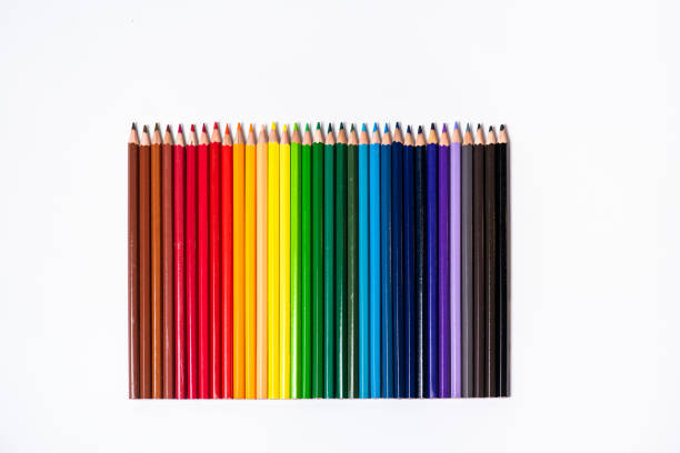 istock Color pencils isolated on white background.Close up. 1296894262