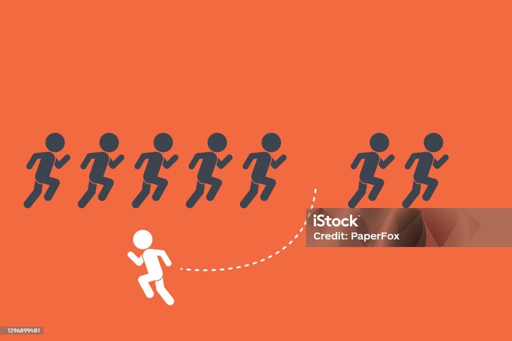 Changing Direction Example Picture Think Differently Concept Person Changing Direction New Idea Change ...
