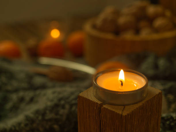istock Cosy christmas decoration in winter in germany, copy space 1296901090