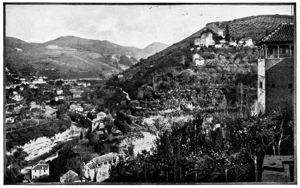 istock The Alhambra and Cityscape of Granada, Spain - 19th Century 1296902105