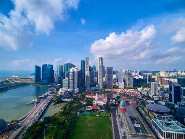 istock Aerial view of singapore 1296903030