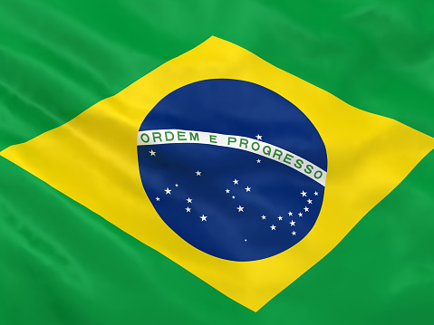 Brazil flag waving