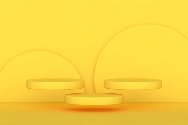 istock Abstract geometry shape background. podium minimalist mock up scene. empty product stand. 3d rendering. 1296909663