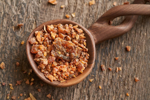 istock Myrrh resin on a spoon 1296911161