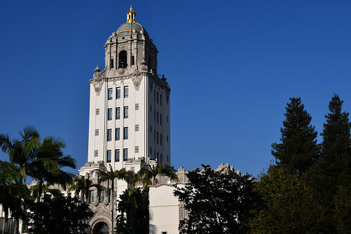 Beverly Hills, CA, USA - October 9, 2019: The Beverly Hills City Hall.