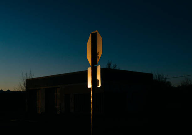 New Mexico golden hour on a stop sign