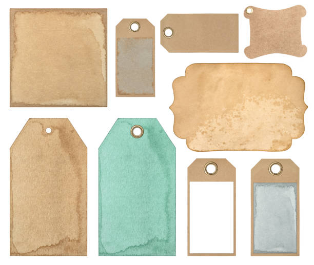 istock Vintage paper tags Old signs isolated white background 1296917936