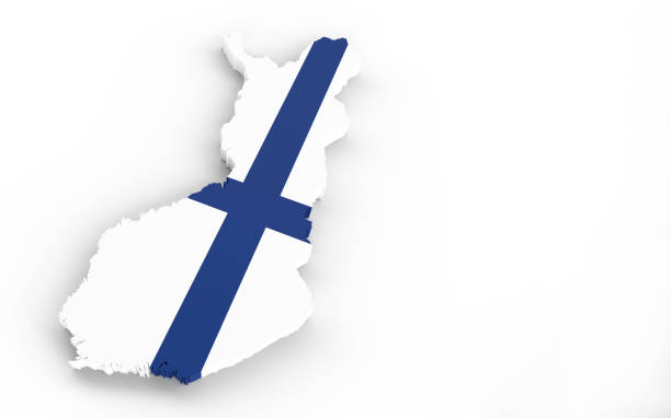 istock Map of Finland with Finland flag 3D rendering 1296918358