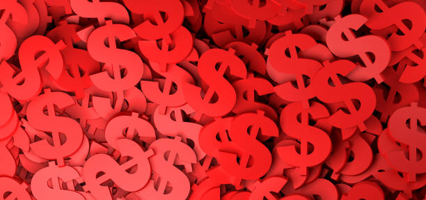 istock Abstract background with red dollar currency symbol.3D illustration. 1296921354