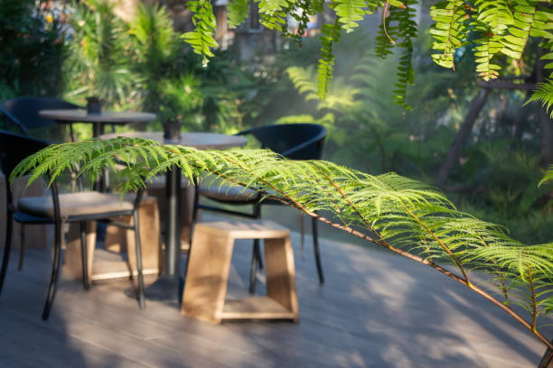 istock Relaxation green resort cafe and restaurant 1296945482