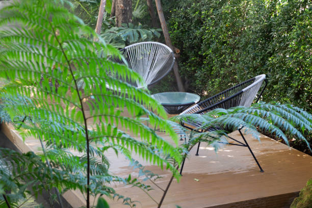 istock Relaxation green resort cafe and restaurant 1296945529