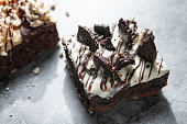 Delicious homemade brownies with toppings