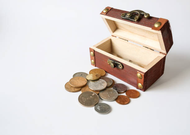 istock Tresure chest and coins 1296950854
