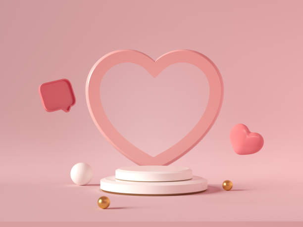 минимальный фон, макет с подиумом для отображения продукта, абстрактная белая геометрия формы фона минималистский день святого валентина � - cherry valentine стоковые фото и изображения