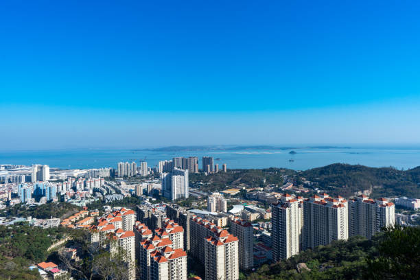 istock Xiamen city, sea and sky 1296955014