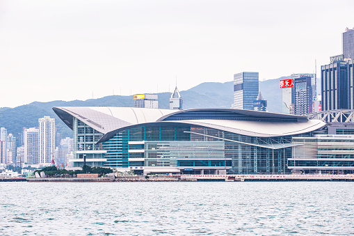 Hong Kong - May 20, 2022 : Temporary isolation facility to house Covid-19 patients near the Kai Tak Cruise Terminal in Hong Kong.