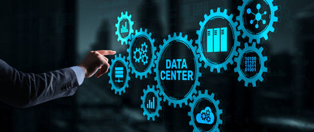 istock Finger presses on the icon Data Center. Business Concept. 1296963922