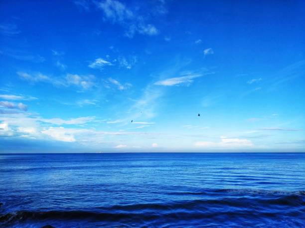 cielo azul claro y océano - xero fotografías e imágenes de stock