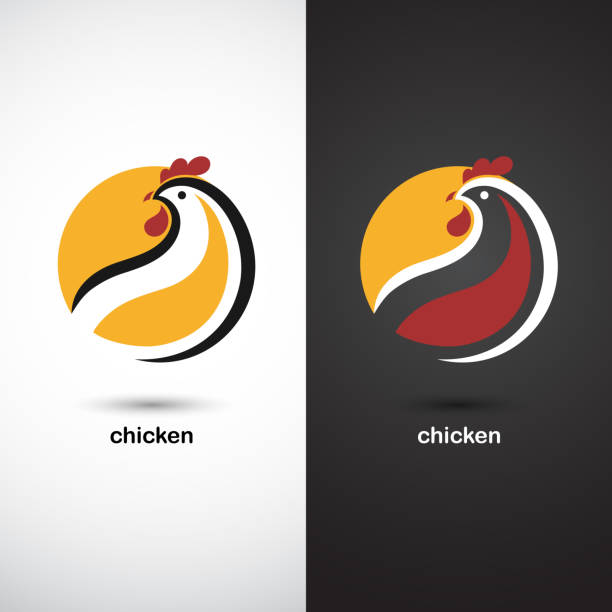 hahn und hahn logo - chicken poultry cartoon cockerel stock-grafiken, -clipart, -cartoons und -symbole