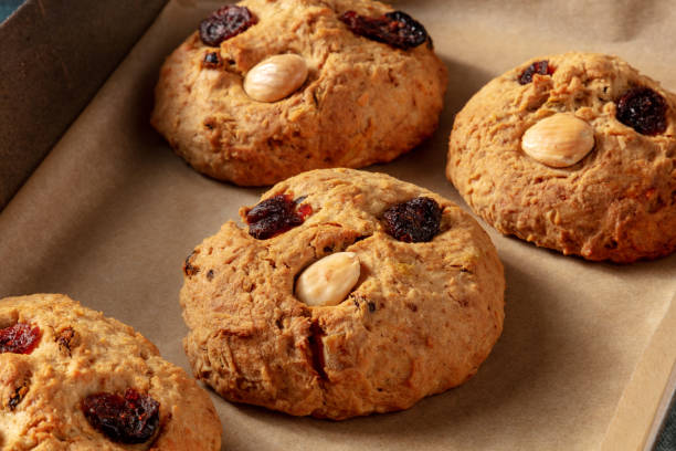 Fat Rascals, typical English rock cookie, a close-up