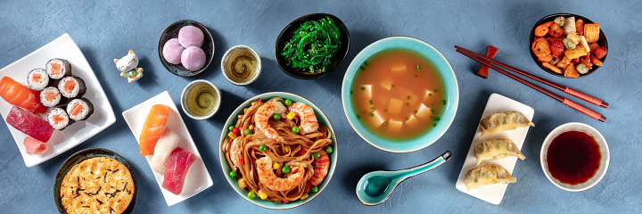 Shrimps Prawn Pasta Spaghetti served in a white plate