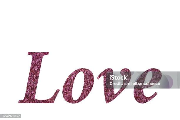 Love In Pink Glitter Stock Photo - Download Image Now - Color Image, Couple - Relationship, Glitter