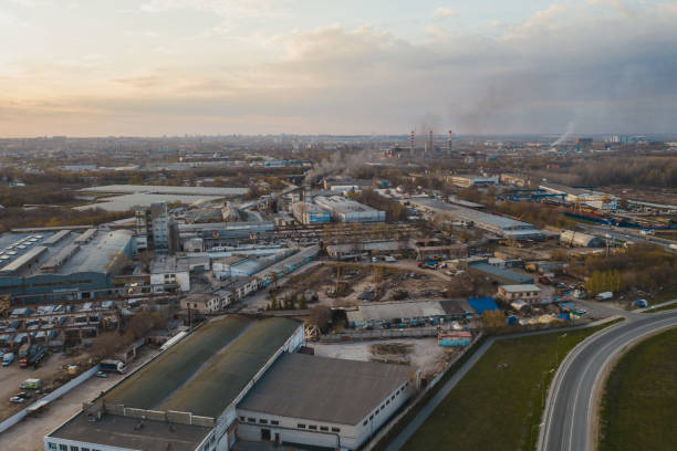 istock Industrial zone aerial 1296978704
