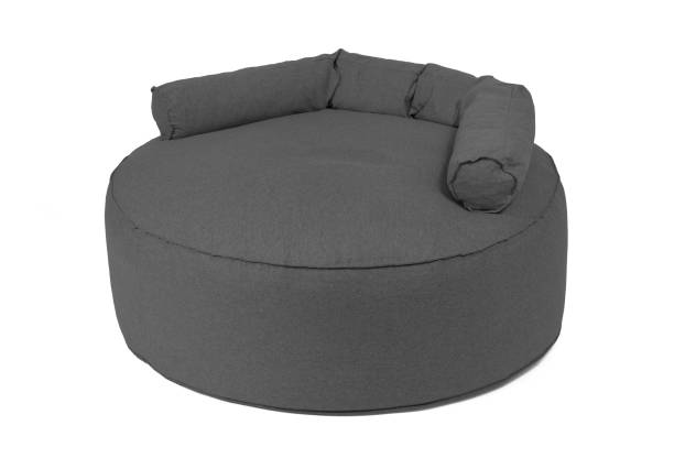 istock Enormous grey beanbag isolated on white background 1296978859