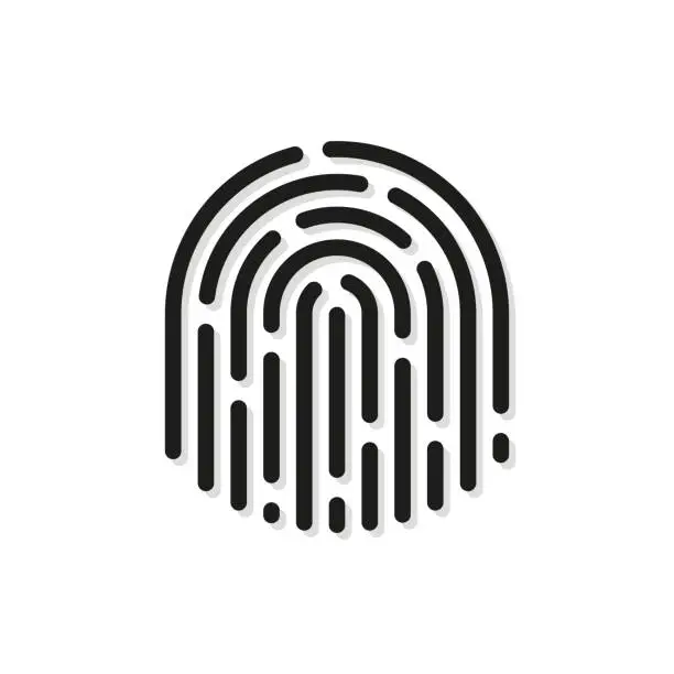 Vector illustration of Fingerprint icon. Vector in flat design