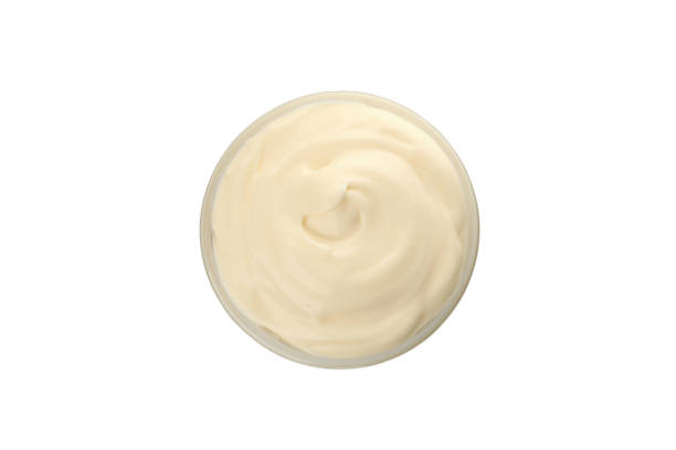 istock Bowl with mayonnaise isolated on white background 1296981188