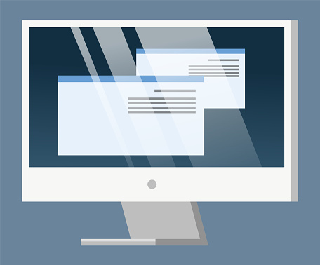 Personal Computer Monitor Laptop Screen Closeup Stock Illustration ...