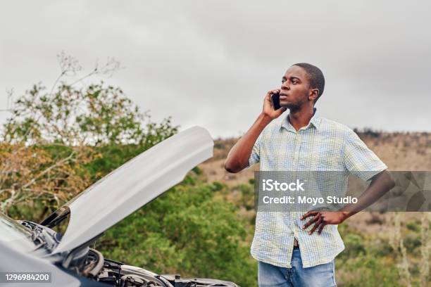 Can You Please Come Tow My Car Away Stock Photo - Download Image Now - Car, Vehicle Breakdown, Men