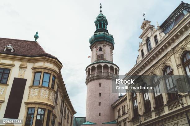 Sopron City Fire Tower Hungary Stock Photo - Download Image Now - Ancient, Architecture, Baroque Style