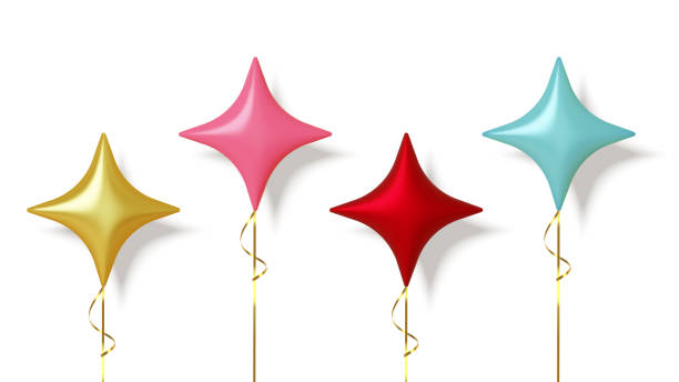 istock Set of colorful realistic balloon isolated on white background. Vector 1296984411