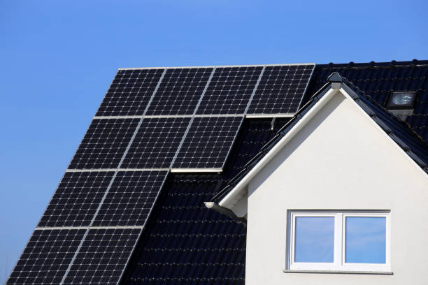 istock Single family house with solar system or photovoltaic system 1296986540