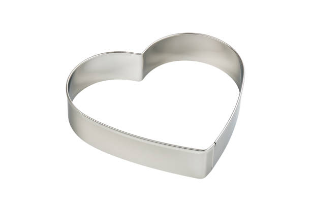 istock Stainless steel heart-shaped cookie cutter, cut out 1296990910