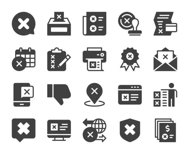 Vector illustration of Rejection - Icons