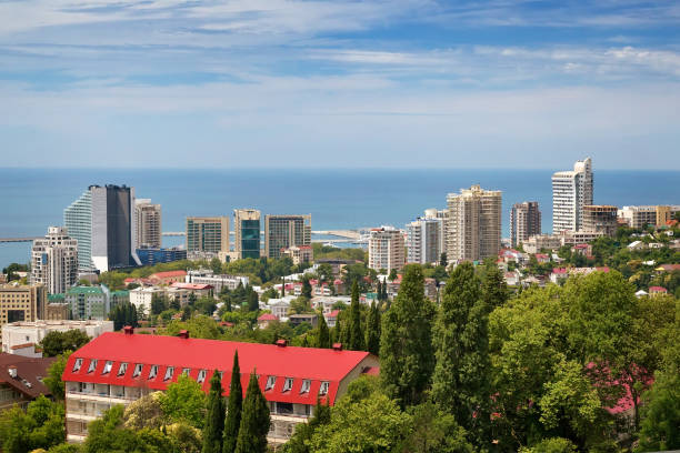 istock Panoramic view of resort town Sochi. 1296993474